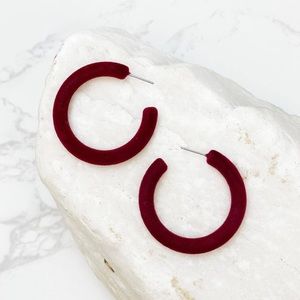 Red Velvet Hoop Earrings